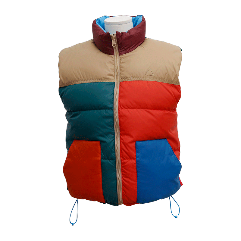 Color Block Reversible Puffer Vest