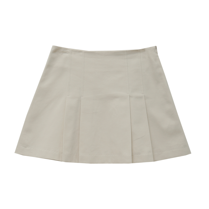 Pleat Accent A-Line Mini Skirt