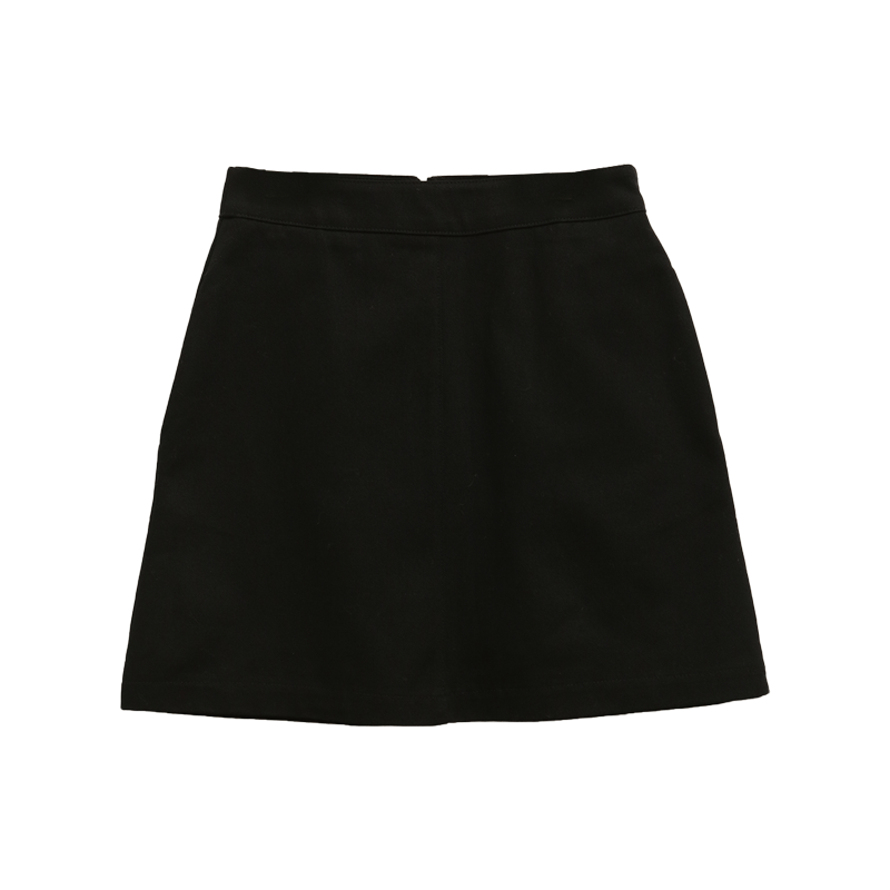 Back Zip Basic Mini Skirt