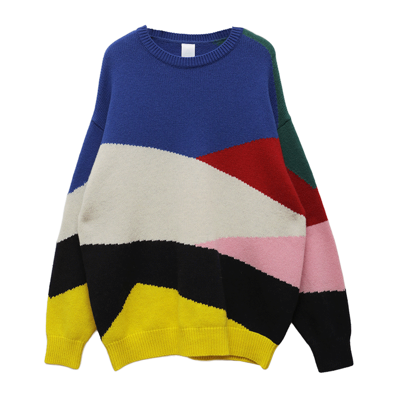 Color Block Boxy Knit Top