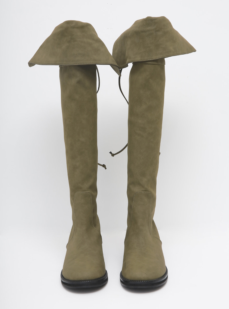 Round Toe Foldover Knee-High Boots