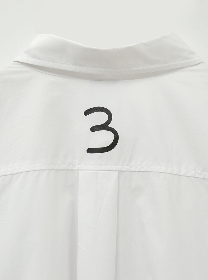 Number Detail Solid Tone Shirt
