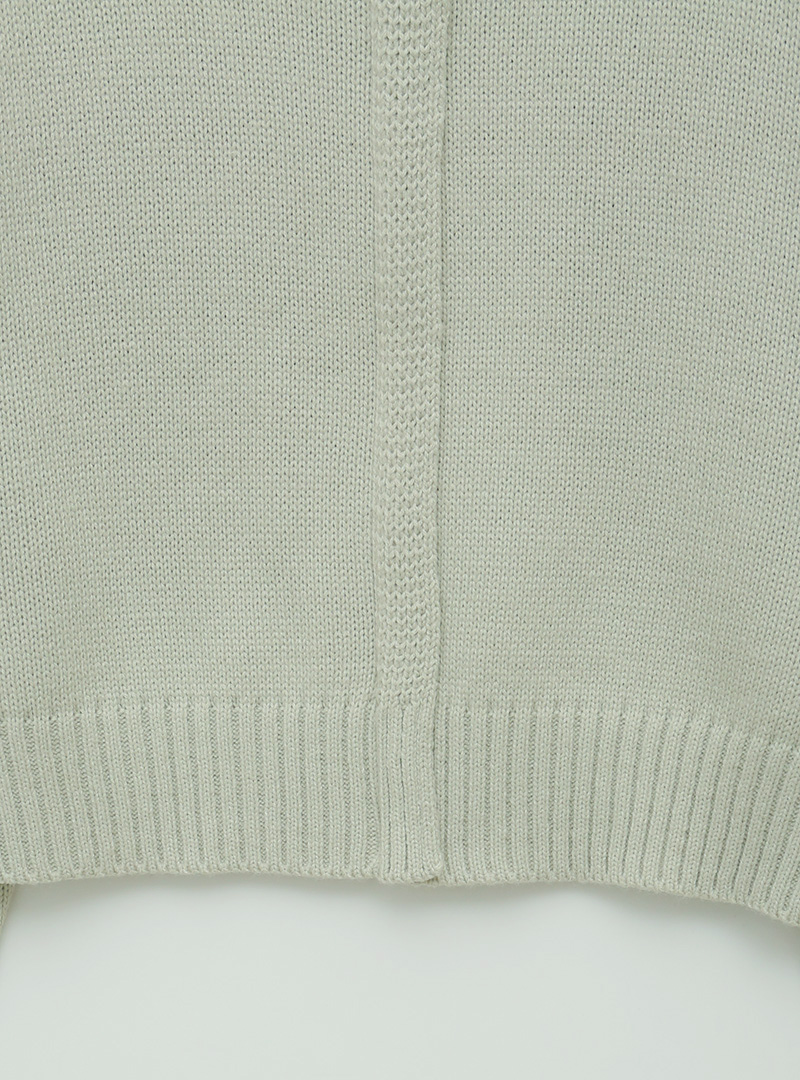Cutaway Collar Zip-Up Knit Cardigan