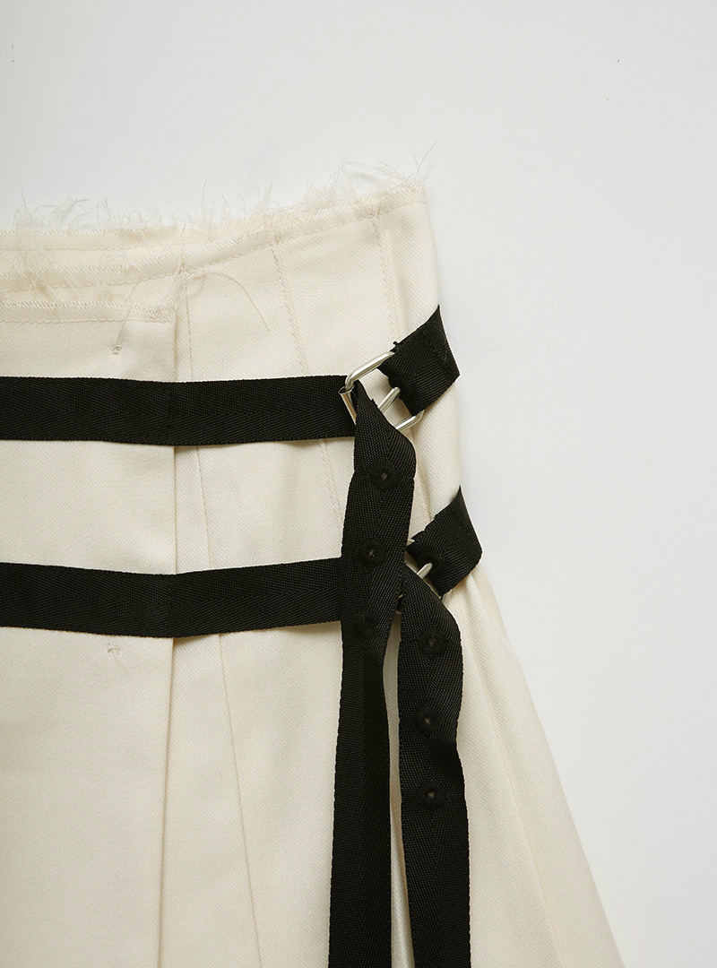 Adjustable Strap Frayed Mini Skirt