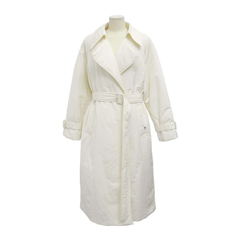 Belted Waist Wide Collar Trench Coat