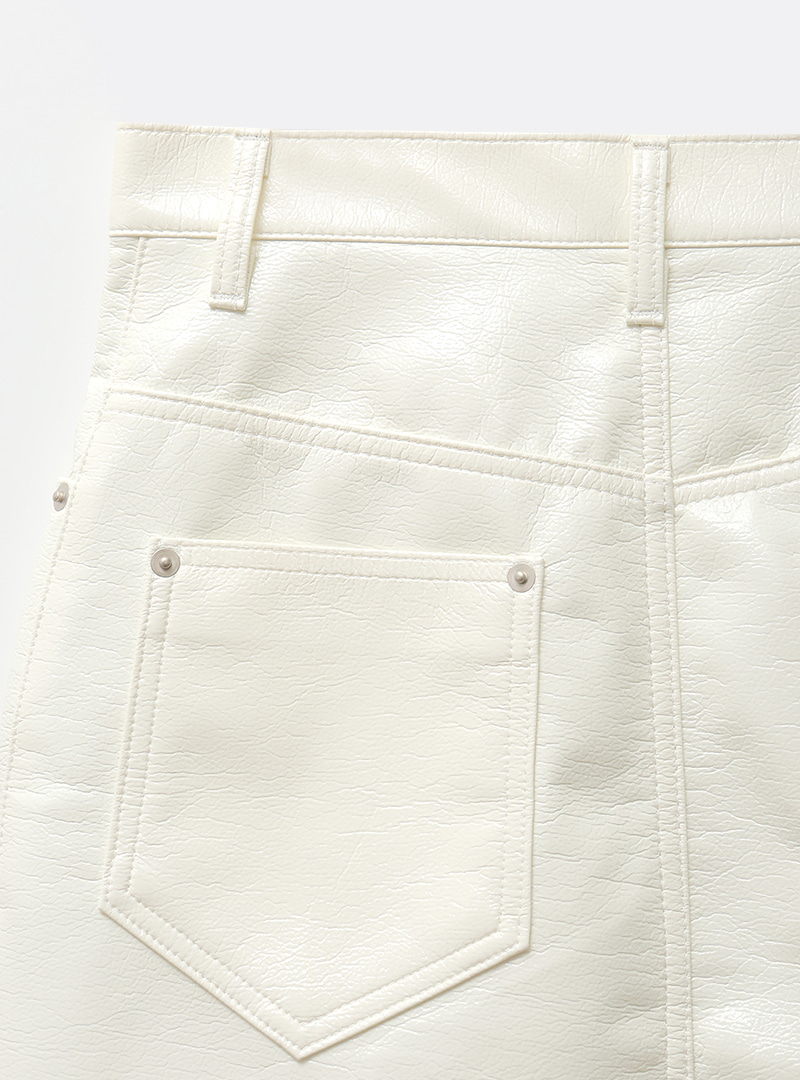 Faux Leather H-Line Mini Skirt