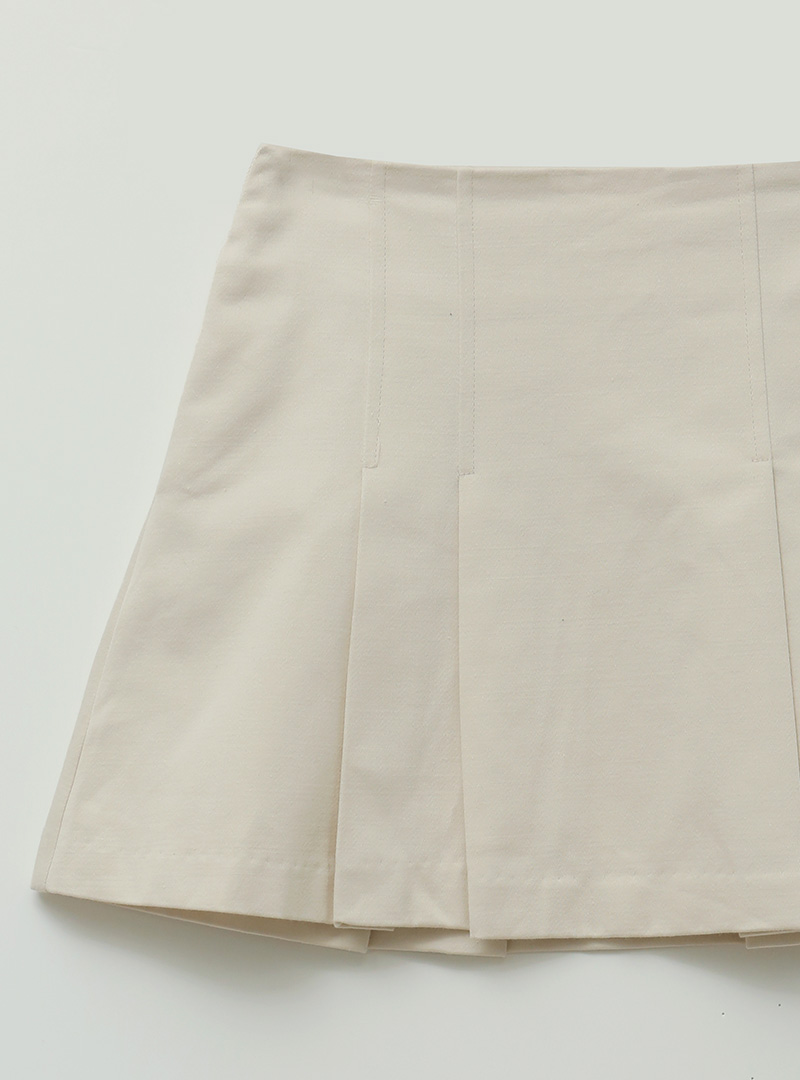 Pleat Accent A-Line Mini Skirt