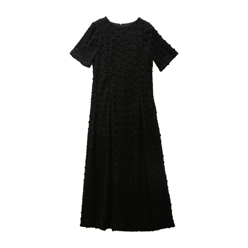 Short Sleeve Textured Maxi Dress