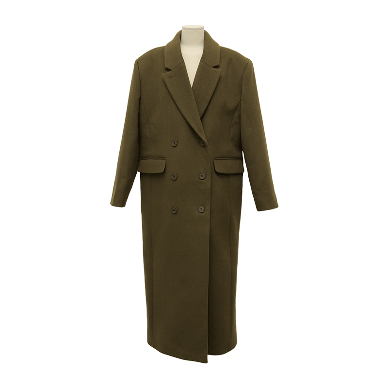 Double-Breasted Notch Lapel Coat