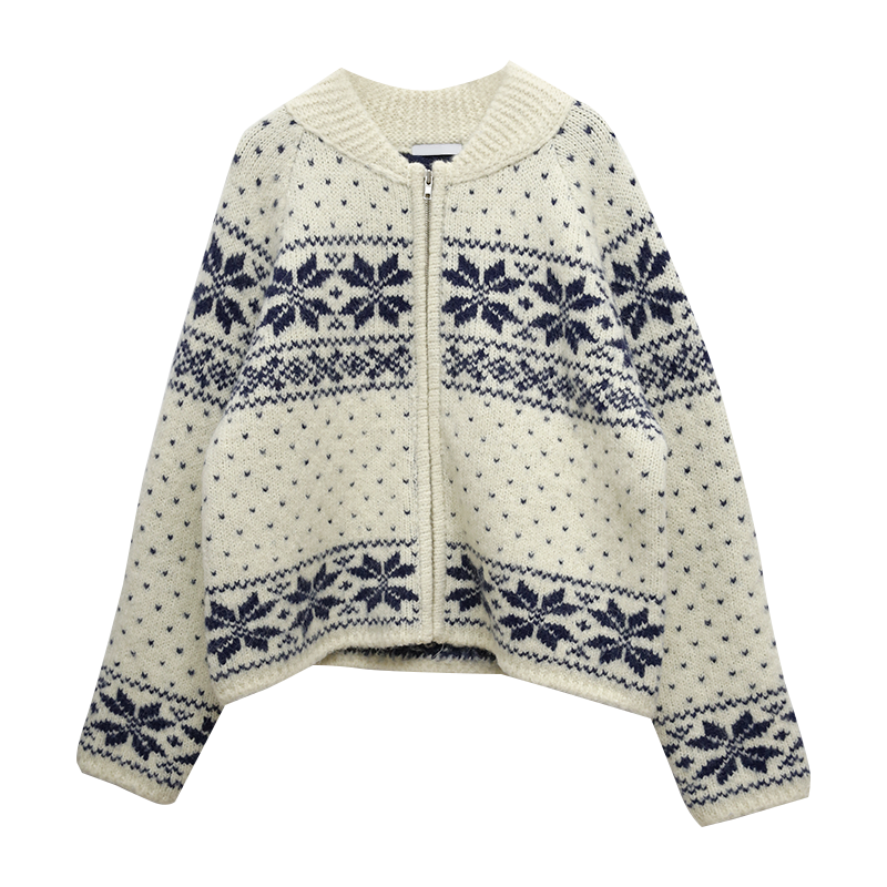 Snowflake Pattern Knit Cardigan