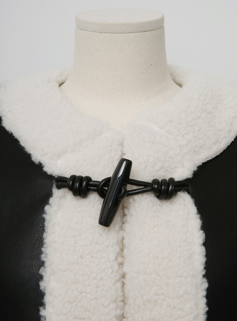 Toggle Front Faux Shearling Vest