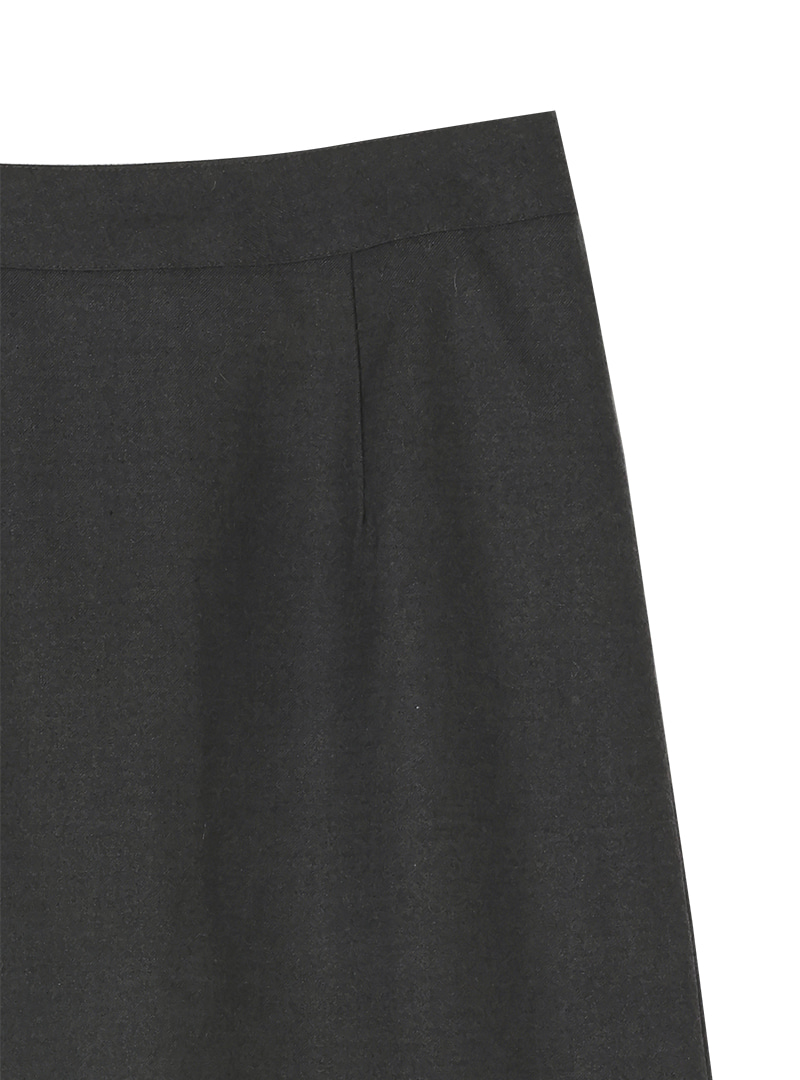 Asymmetrical Hem Pleat Detail Long Skirt