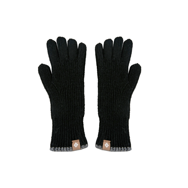 Contrast Trim Knit Gloves