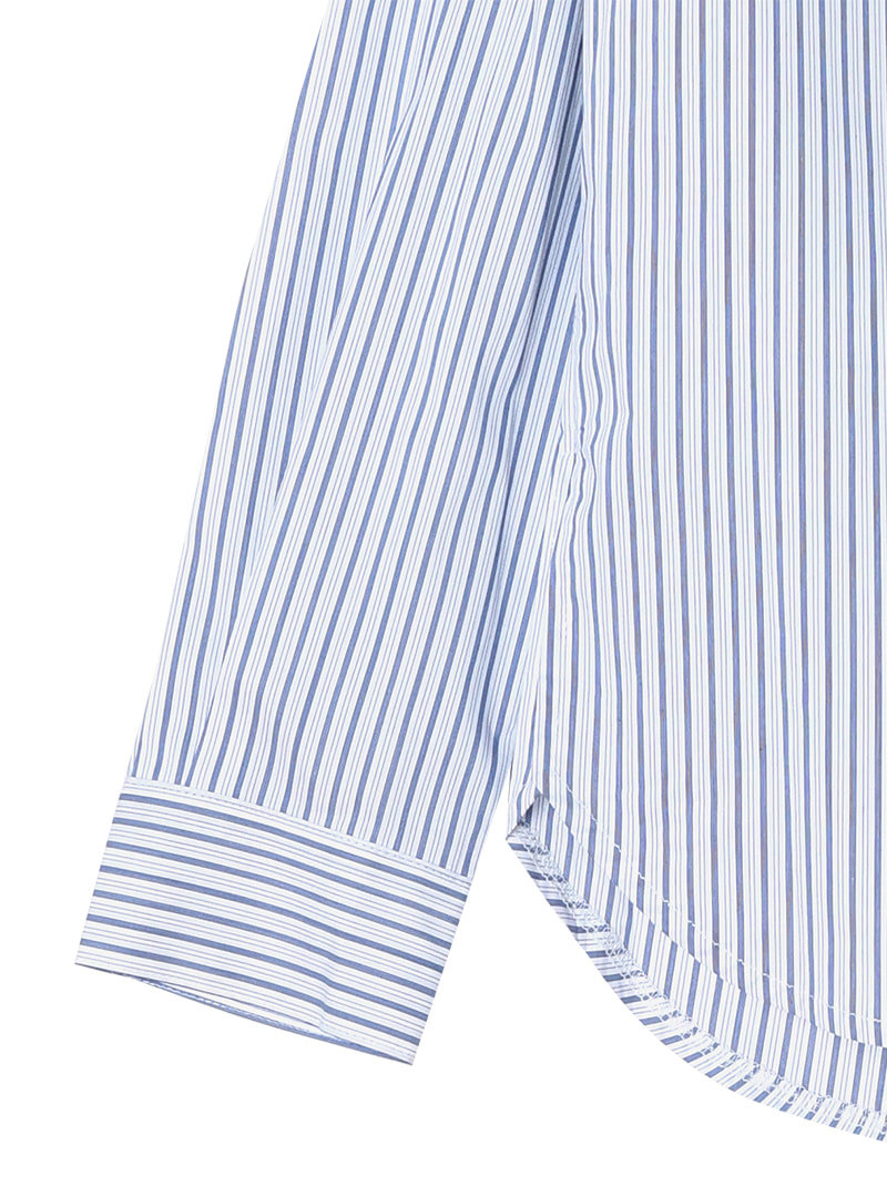 Striped Curved Hem Shirt