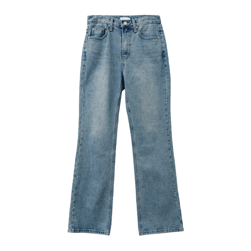 Whisker Washed Semi-Bootcut Jeans