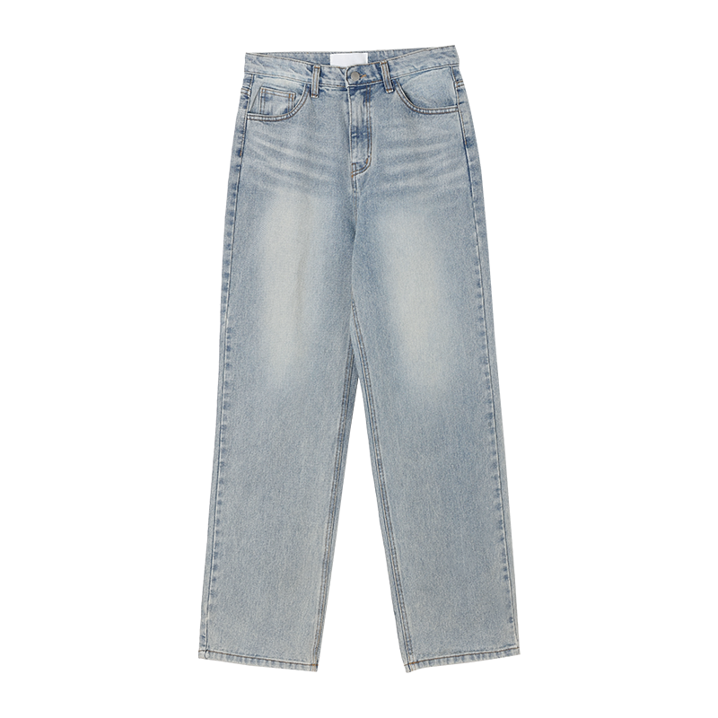 Faded Wash Whiskered Hip Jeans