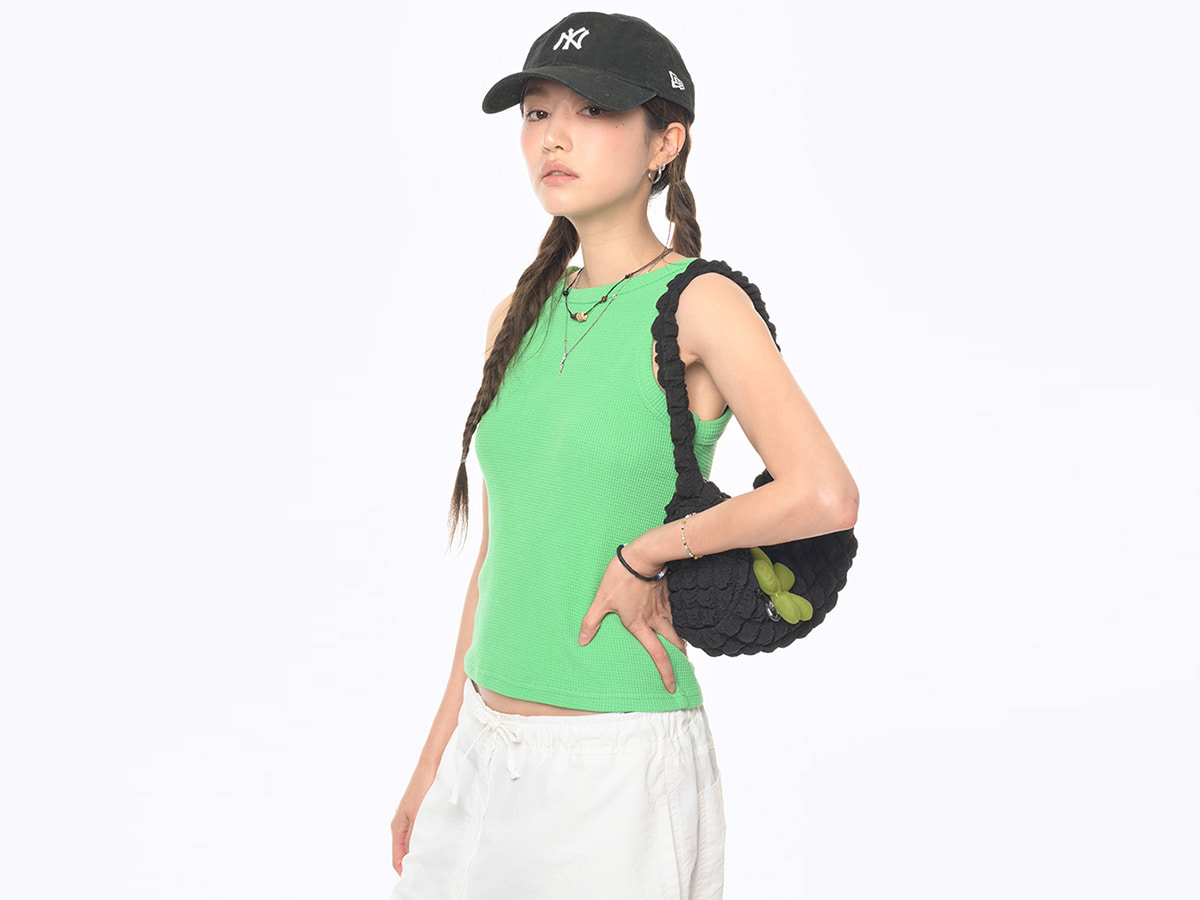 Slim Fit Waffle Texture Sleeveless Top