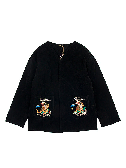라로카스튜디오_ Velvet Sukajan Reversible Kimono Jacket [Black]