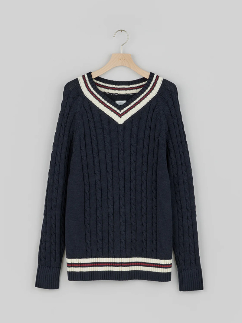 시오타_ Cricket Sweater [Navy]