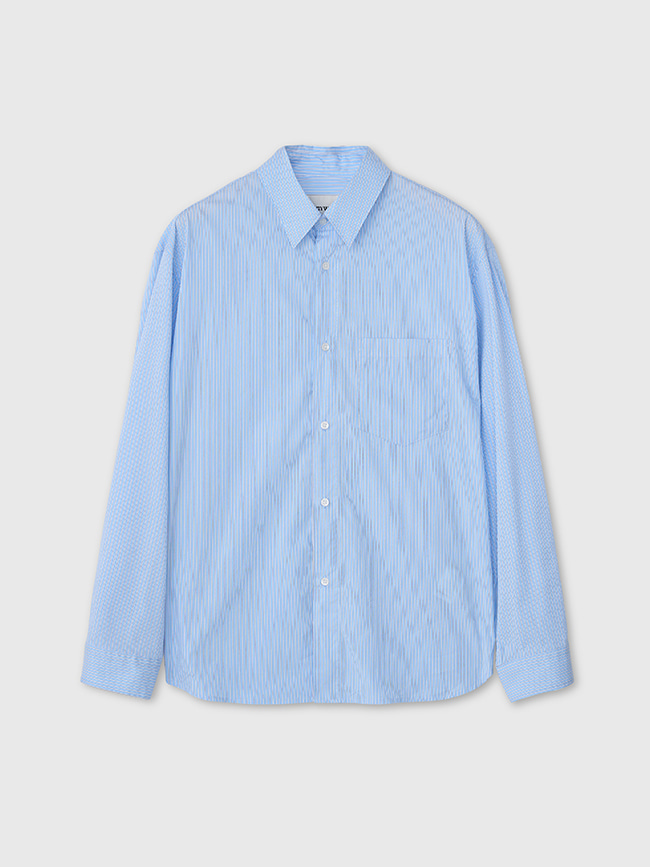 토니웩_ Stretch Cotton Stripe Shirt [Sky Blue]