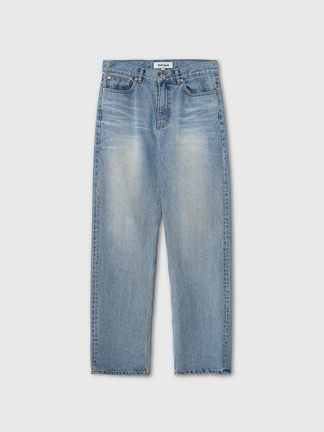 토니웩_ Straight-Leg Denim Jeans [Washed Light Blue]