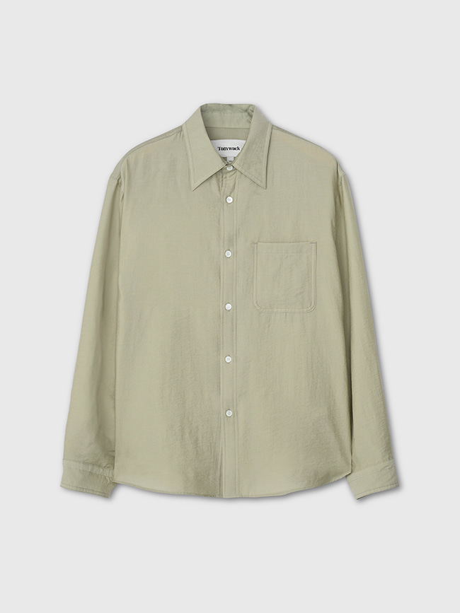 토니웩_  Silk Tencel Brushed Shirt [Pale Green]
