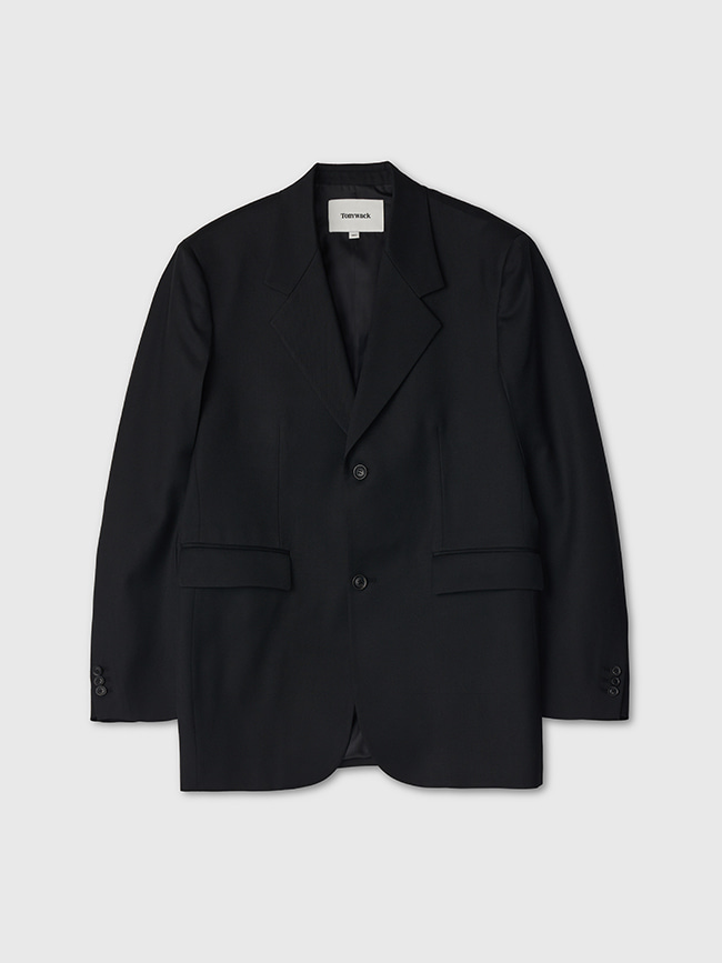 토니웩_ Wool Twill Relaxed Tailored Jacket [Black]