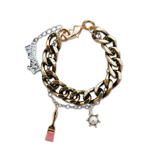 Paint Charm Chain Bracelet-GOLD