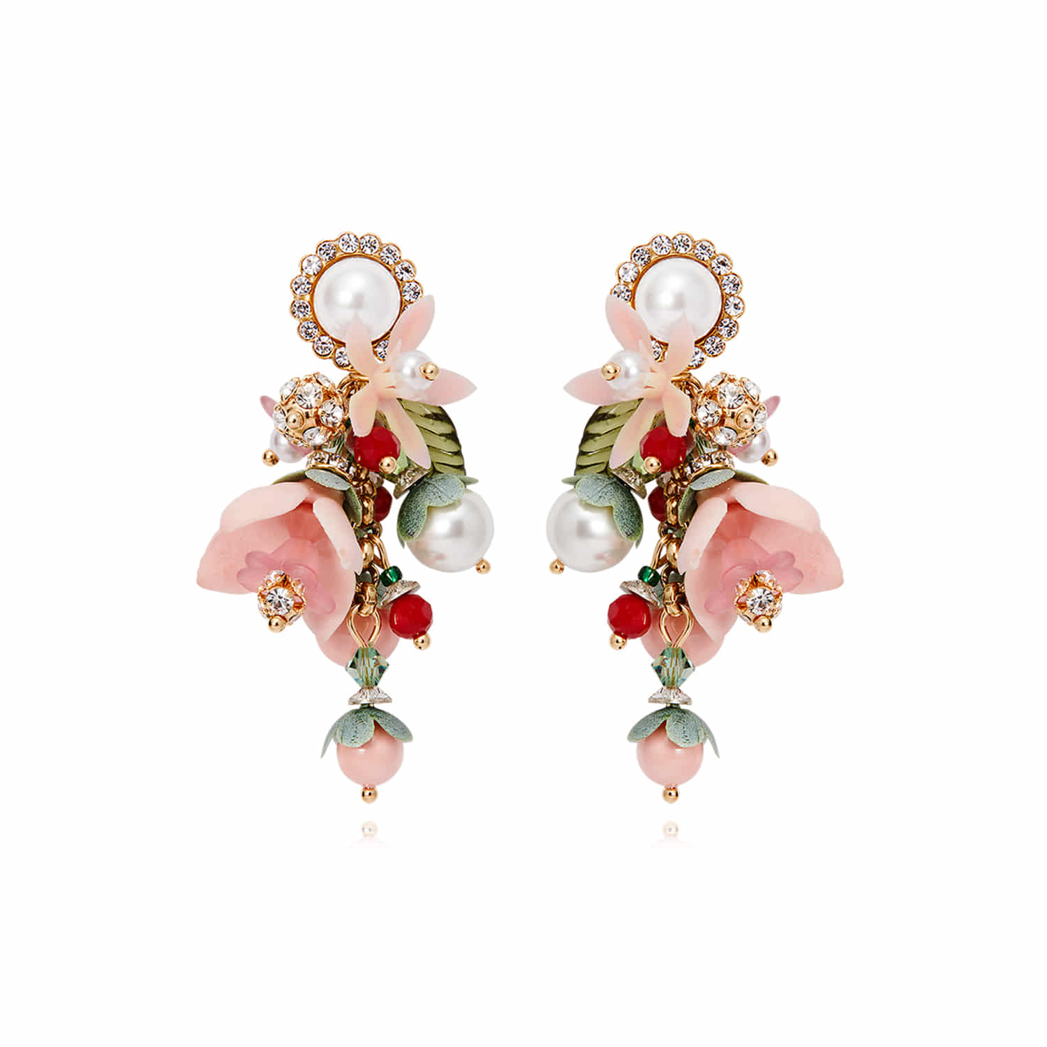 피버리쉬주얼리Primrose Bouquet Coral Earrings