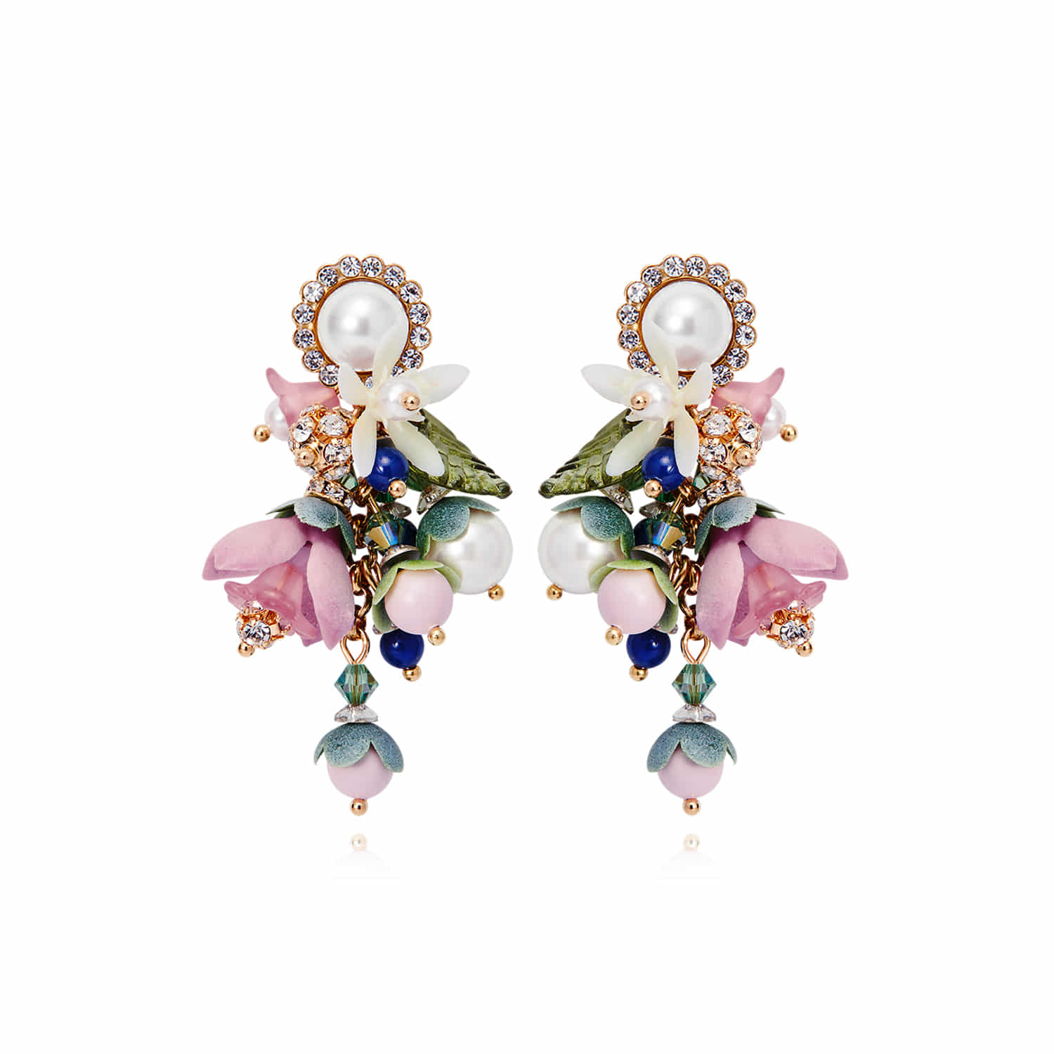 피버리쉬주얼리Primrose Bouquet Violet Earrings