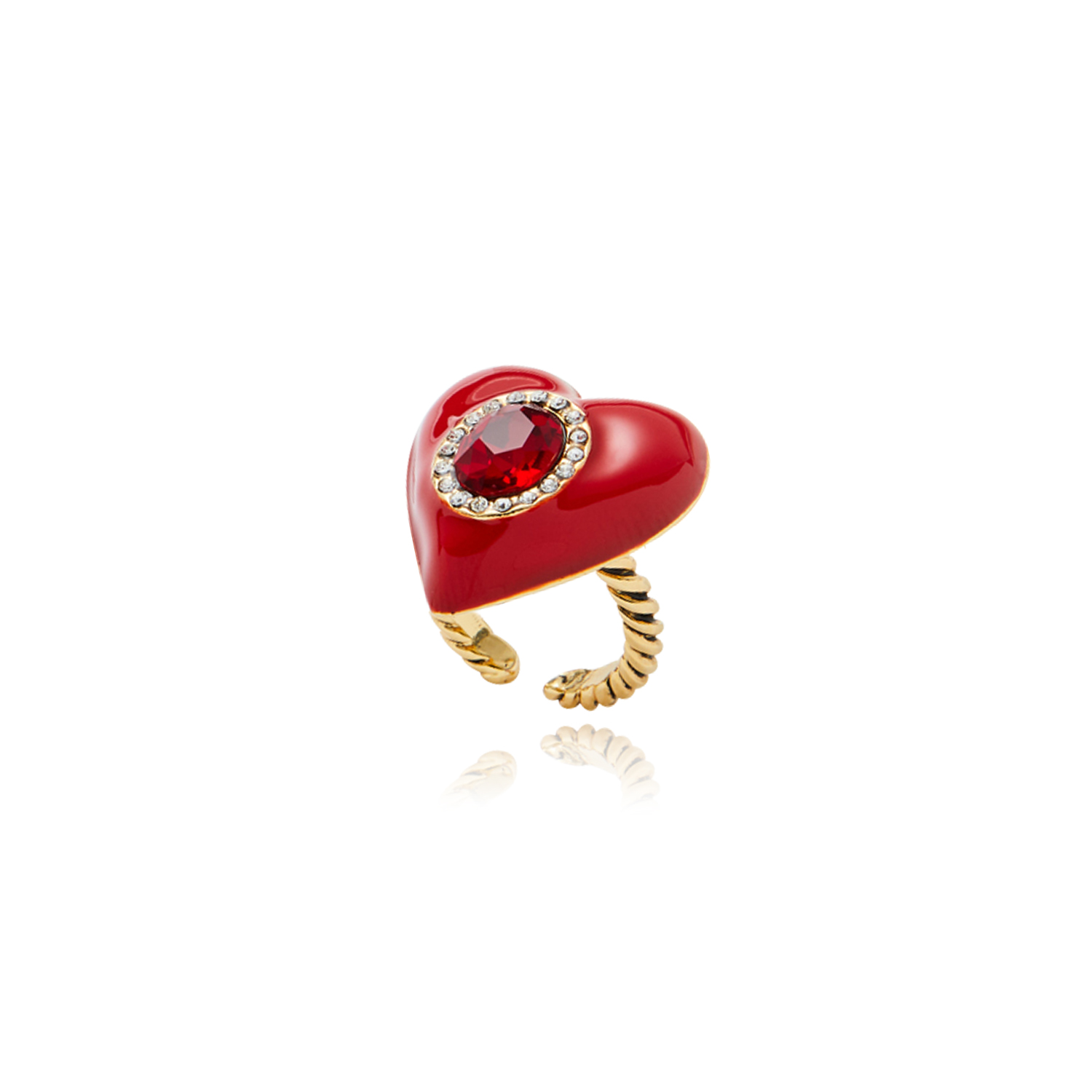 피버리쉬주얼리[단종예정샘플] Glossy Heart Ring Red