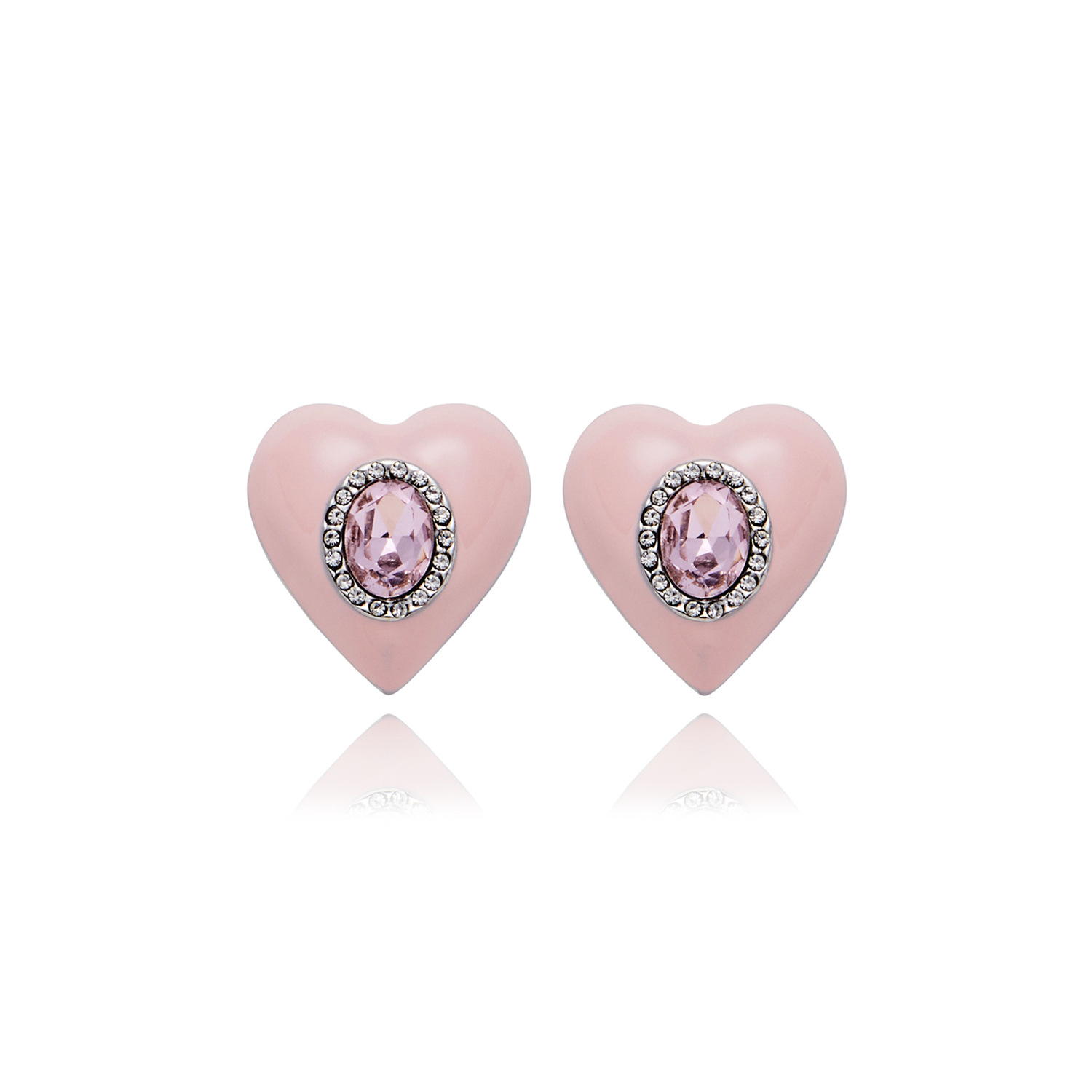 피버리쉬주얼리Glossy Heart Earrings Pink
