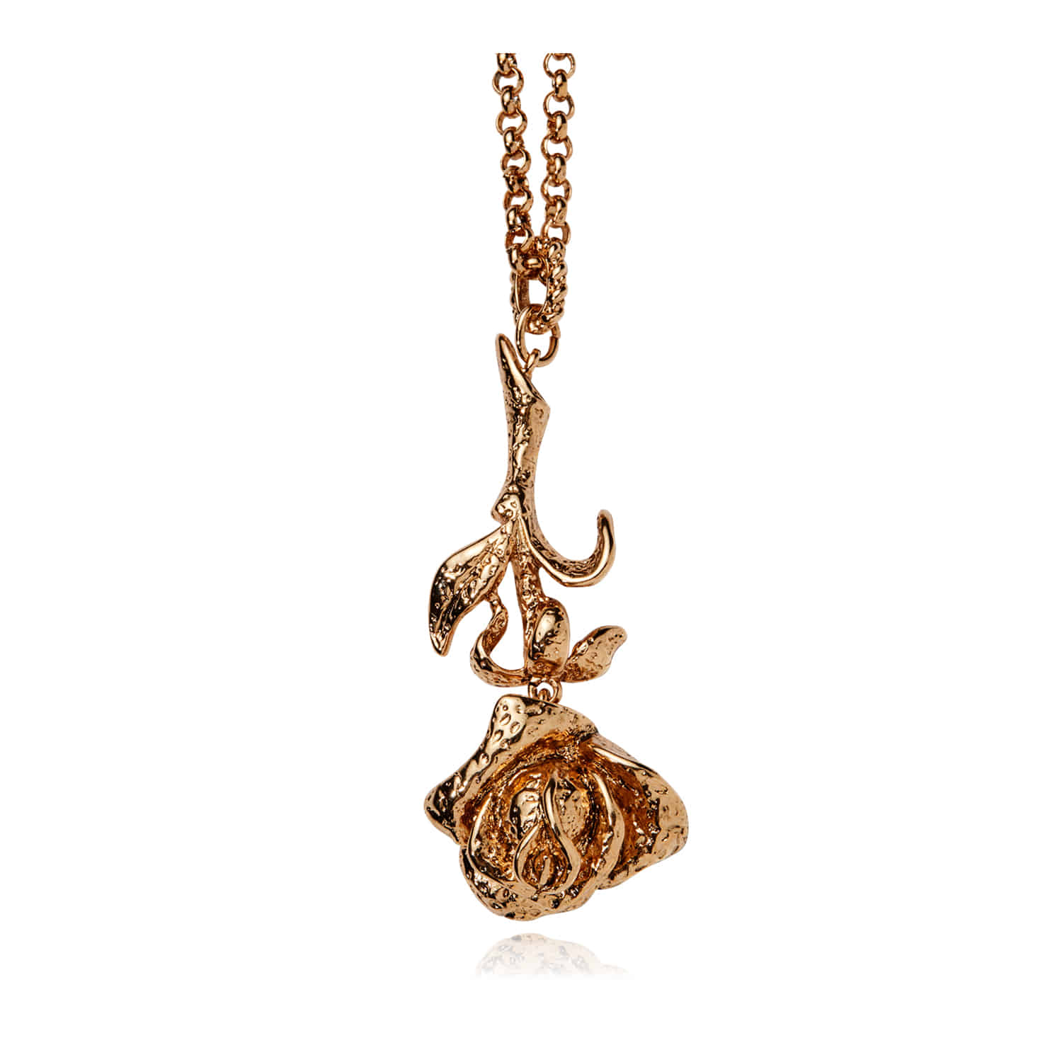 피버리쉬주얼리Wild Rose Pendant Long Necklace Gold