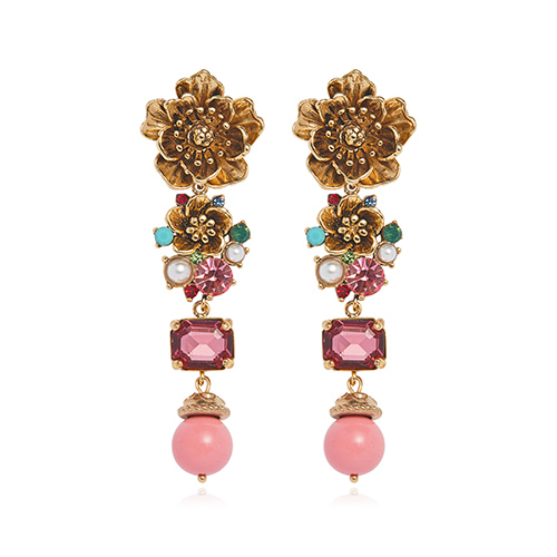 Rosy Blush Coral Statement Earrings