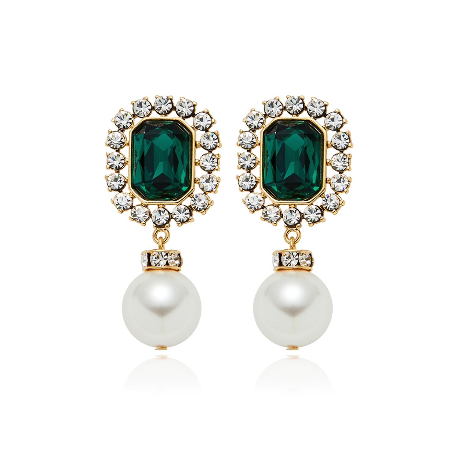 Jolly Pearl Earrings Emerald