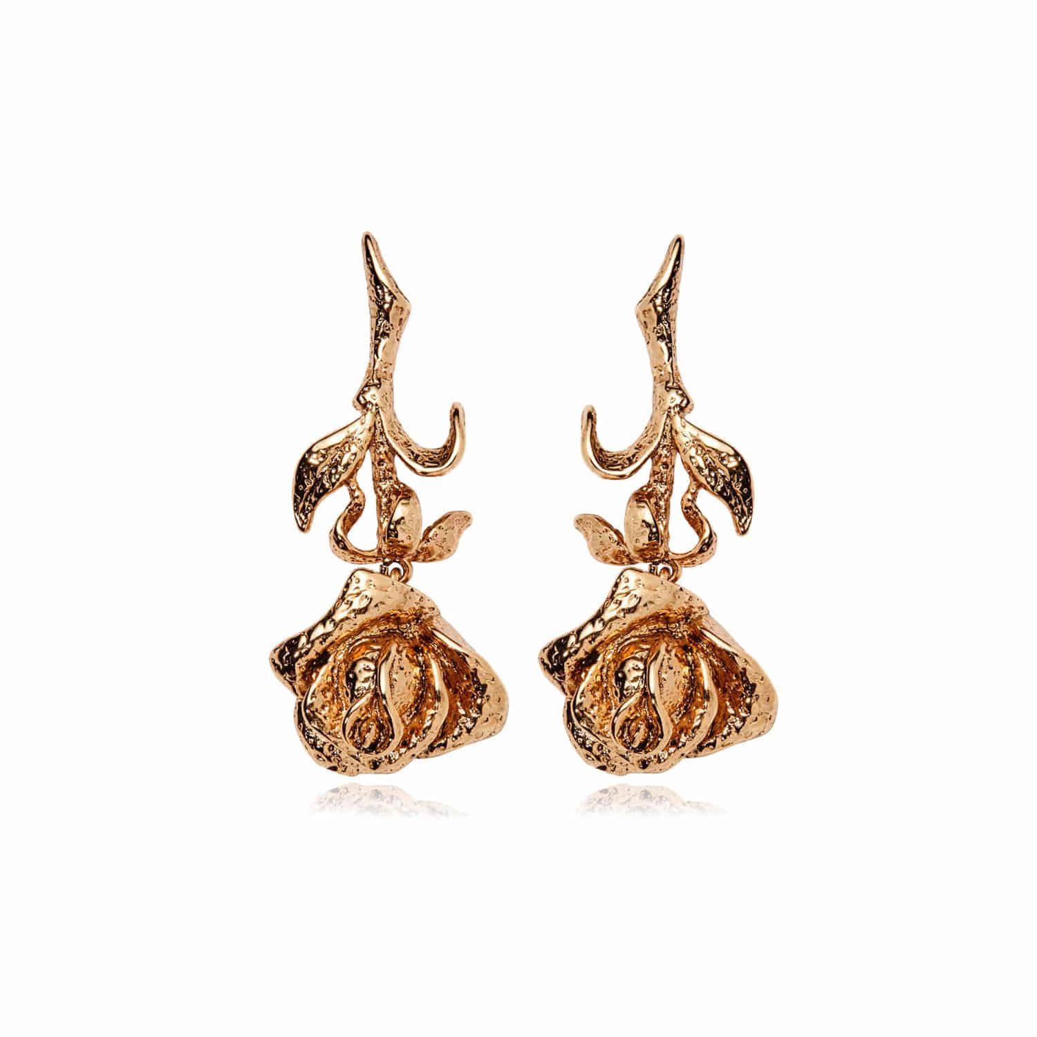 Wild Rose Statement Earrings Gold
