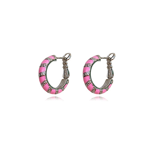 Twist Hoop Earrings Pink