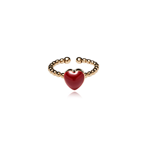 Petite Heart Ring Red