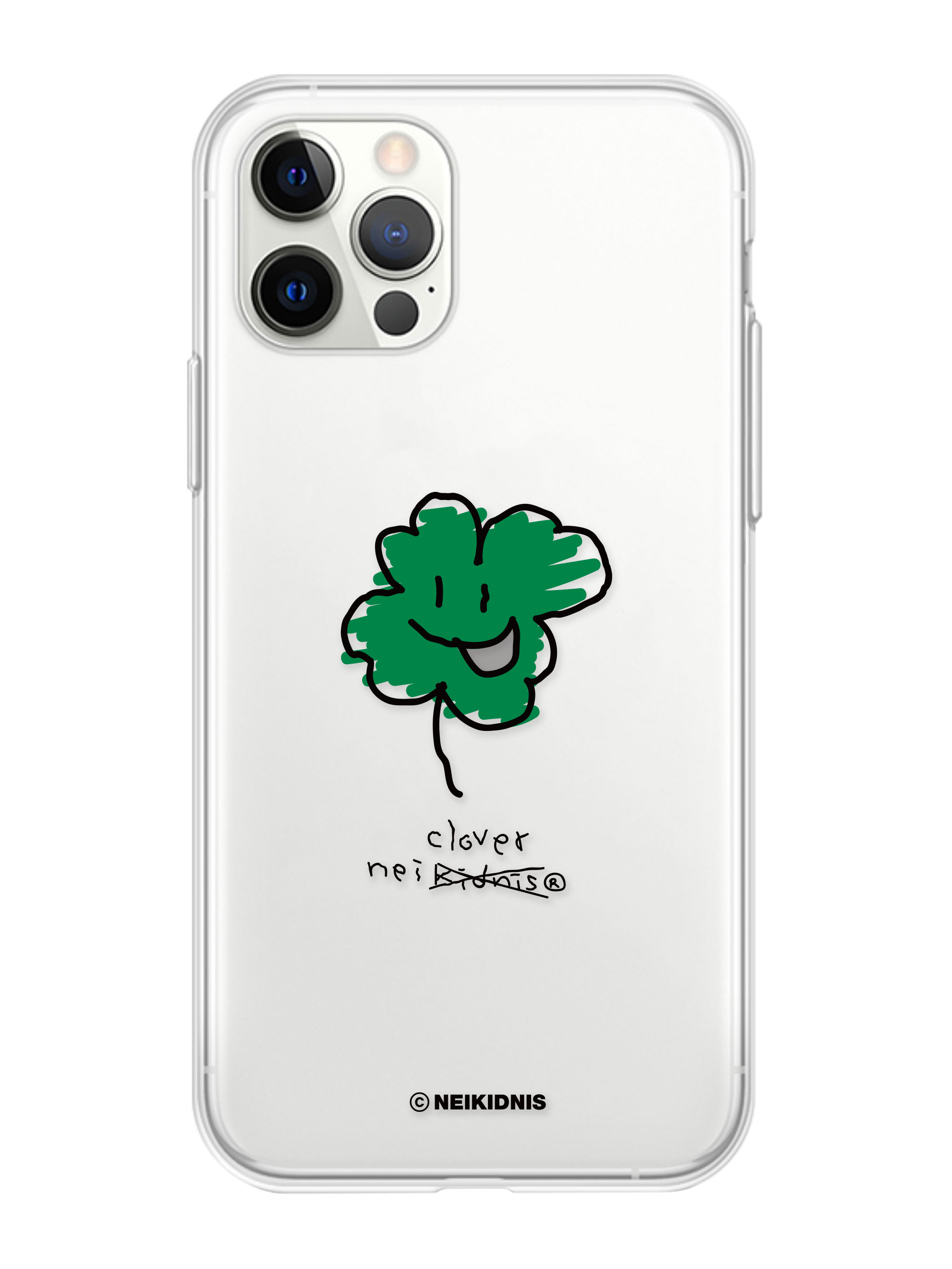 DOODLE CLOVER PHONE CASE / CLEAR