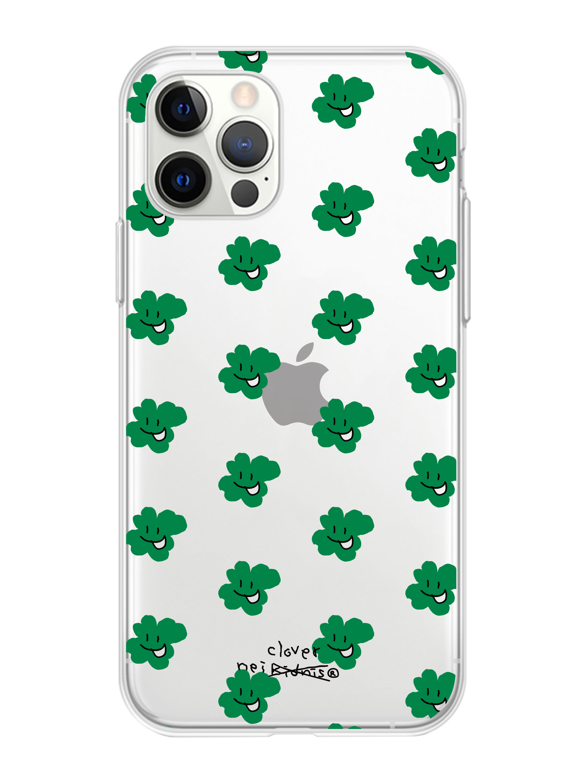 CLOVER PATTERN PHONE CASE / CLEAR