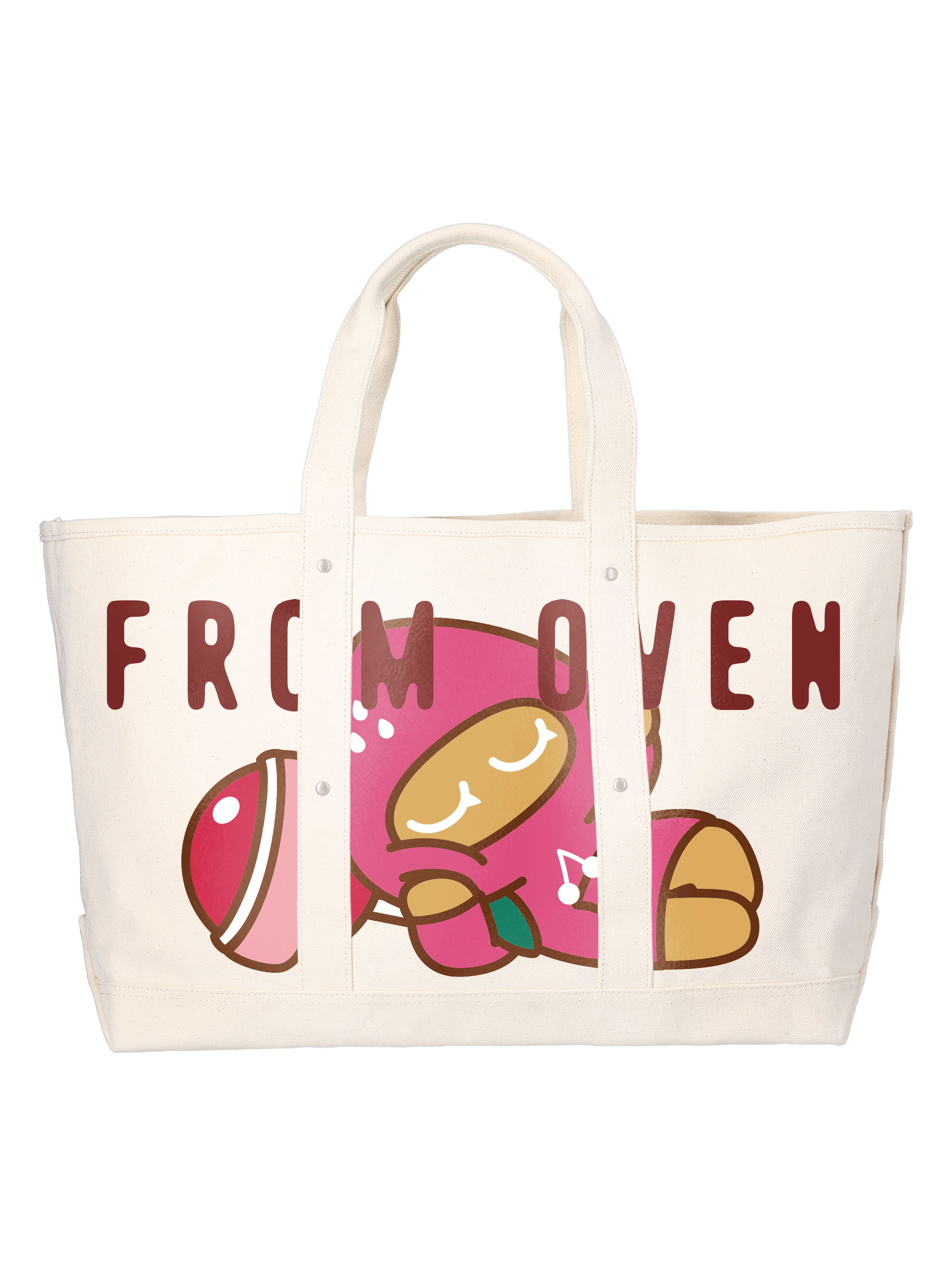 [NEIKIDNIS X COOKIERUN] STRAWBERRY COOKIE TOTE BAG LARGE / ECRU