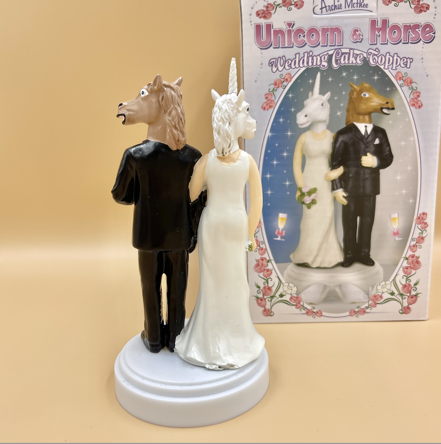 Unicorn &amp; horse Wedding Cake Topper