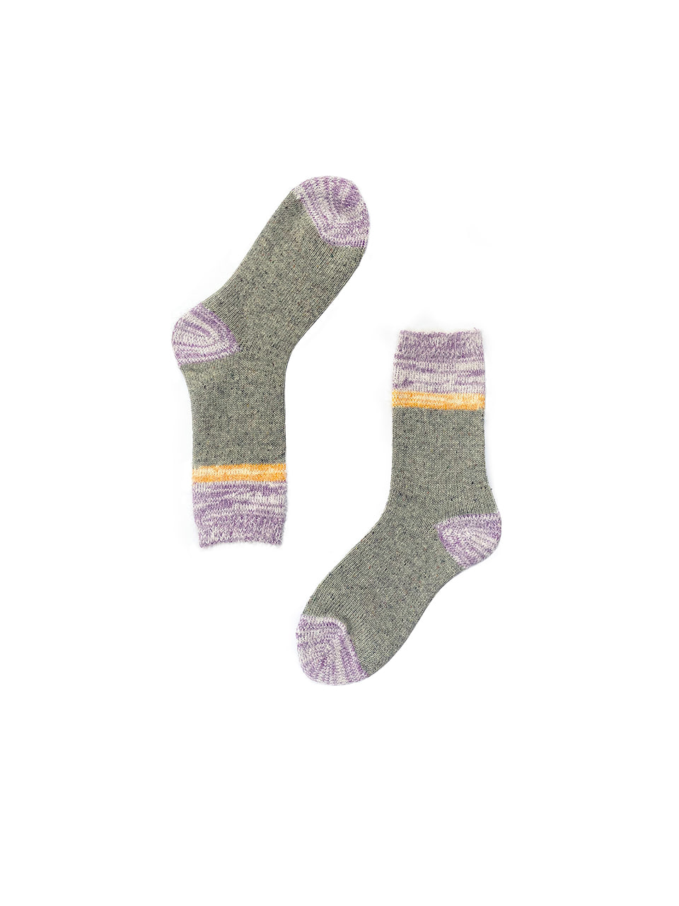 Snowflake Color Block Socks_Melange Grey