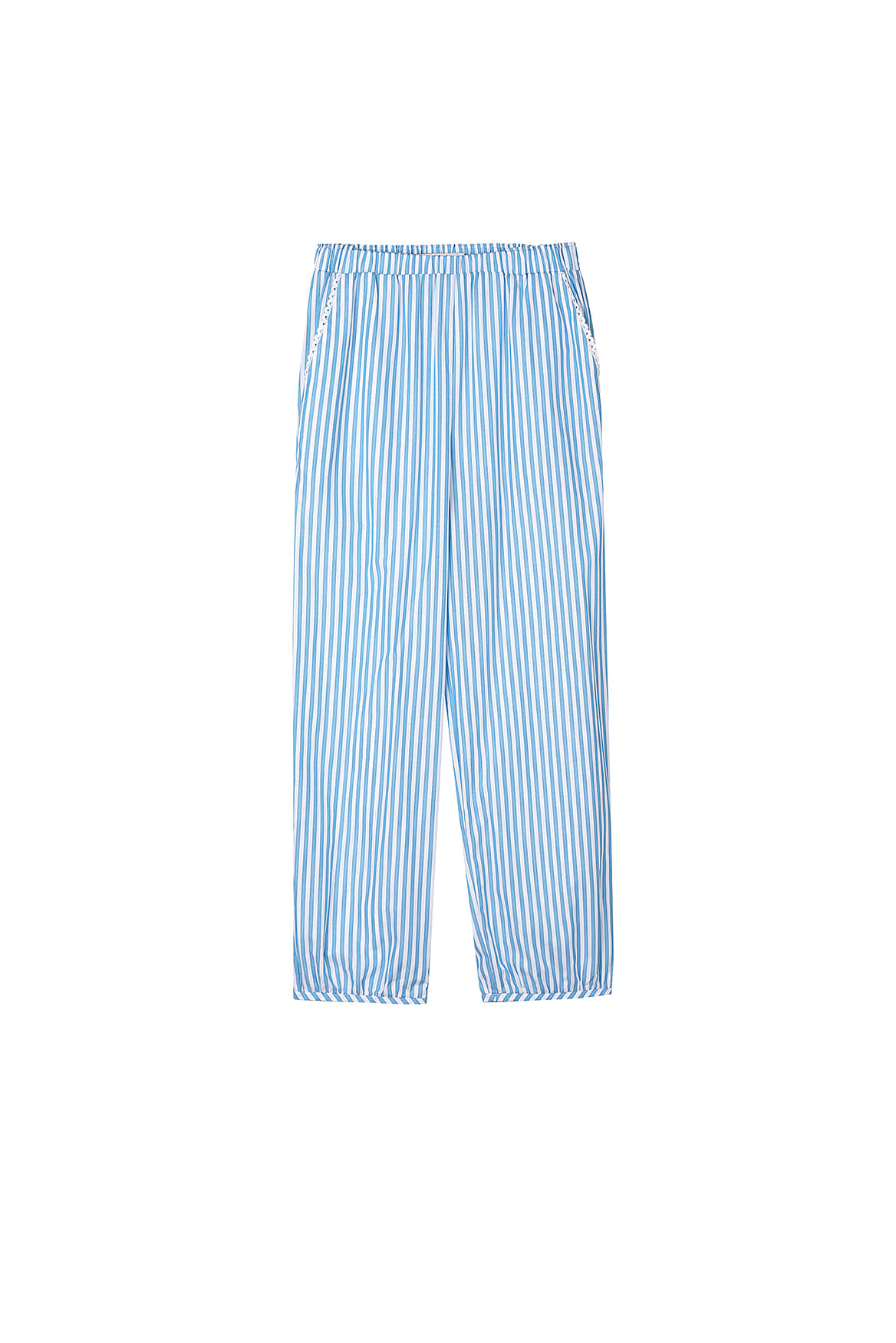 Lace Pajama Pants_Teal-Stripe