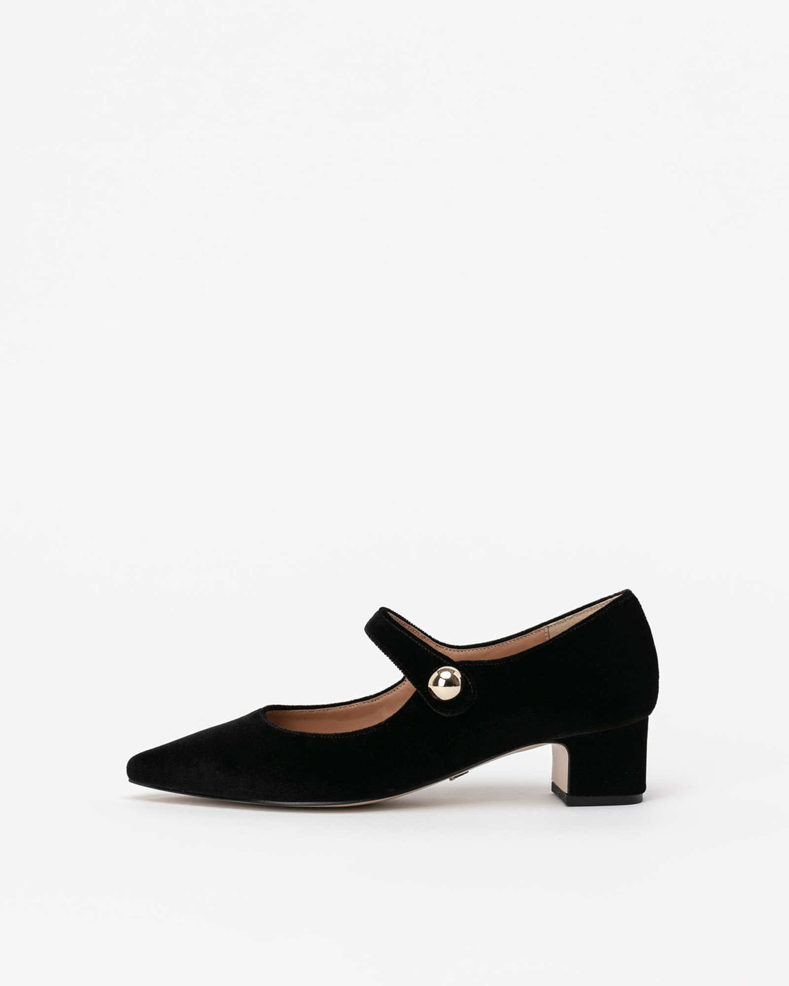 Loire Velvet Maryjane Shoes in Black