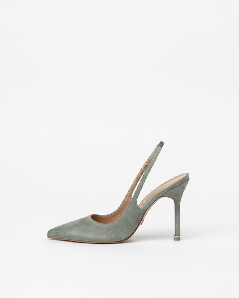 Demain Slingback Pumps in Mint Suede