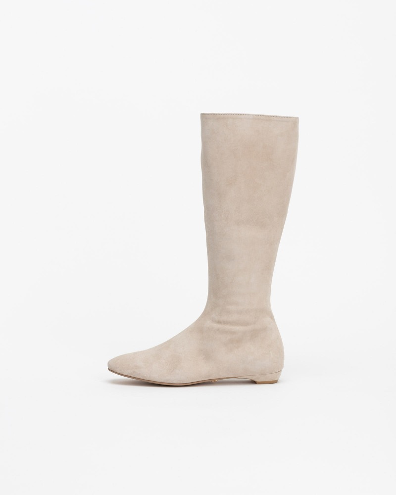 Nocturne Boots in Ivory Suede