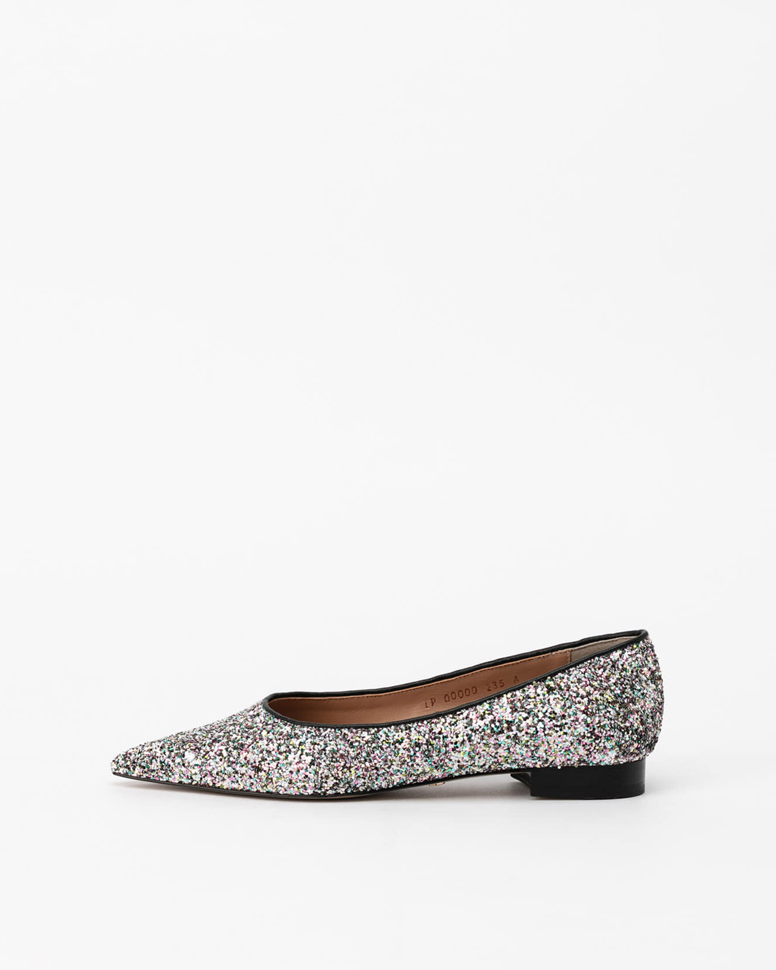 Cheryl Flat Shoes in Silver Glitter