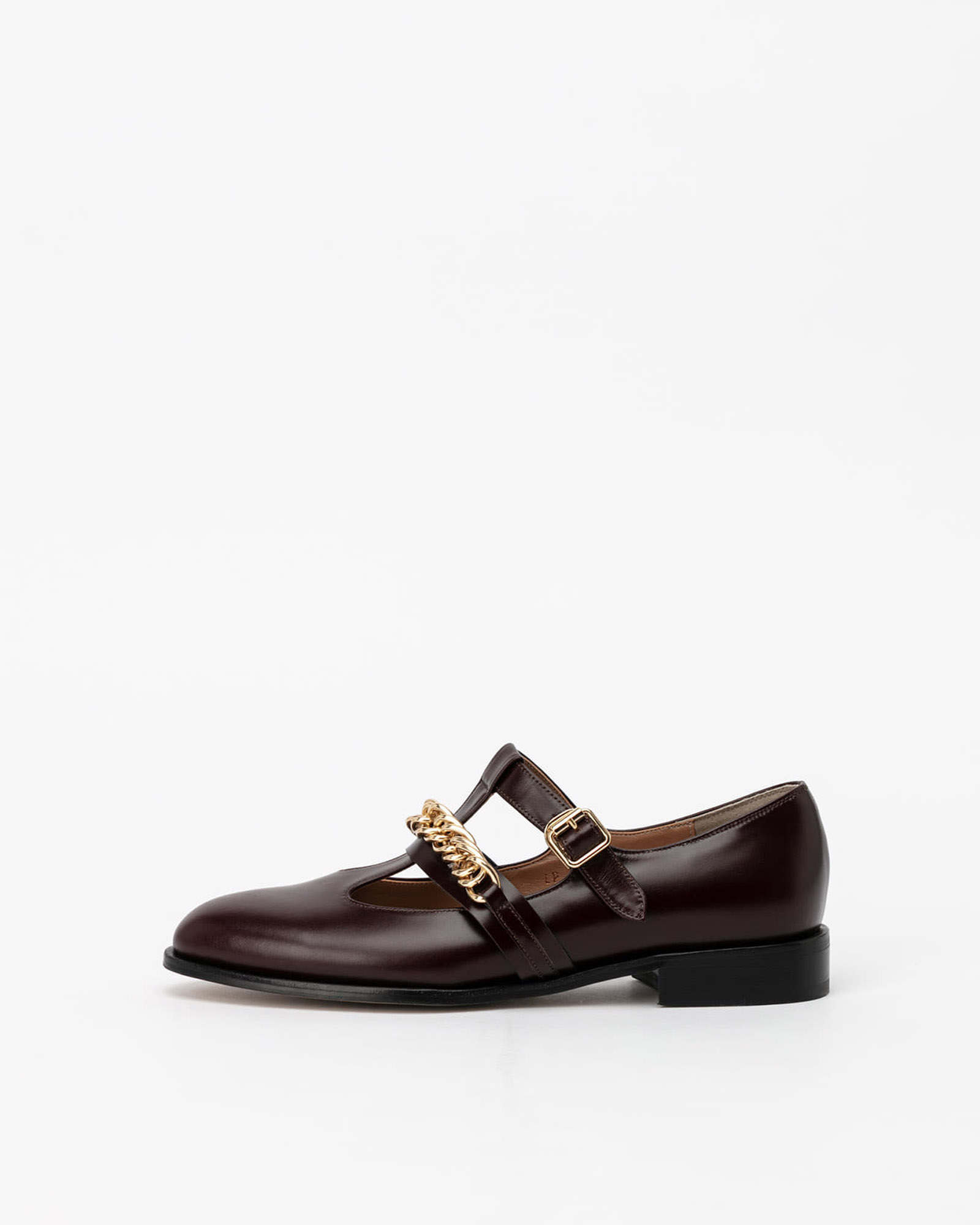 Hellen Chained Loafers in Cherry Brown