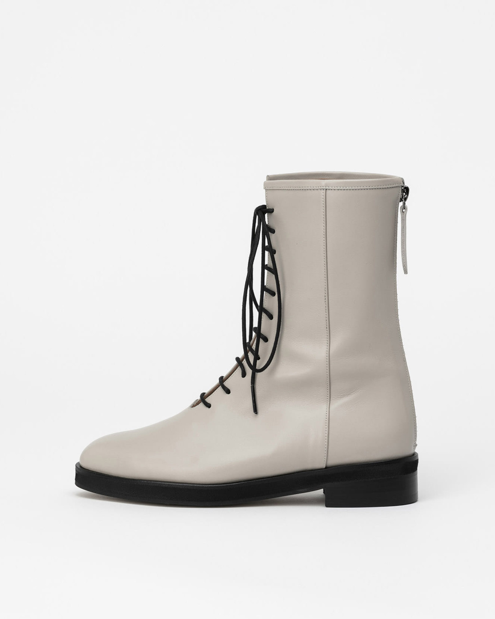 Lenma Lace-up Combat Boots in Taupe Ivory